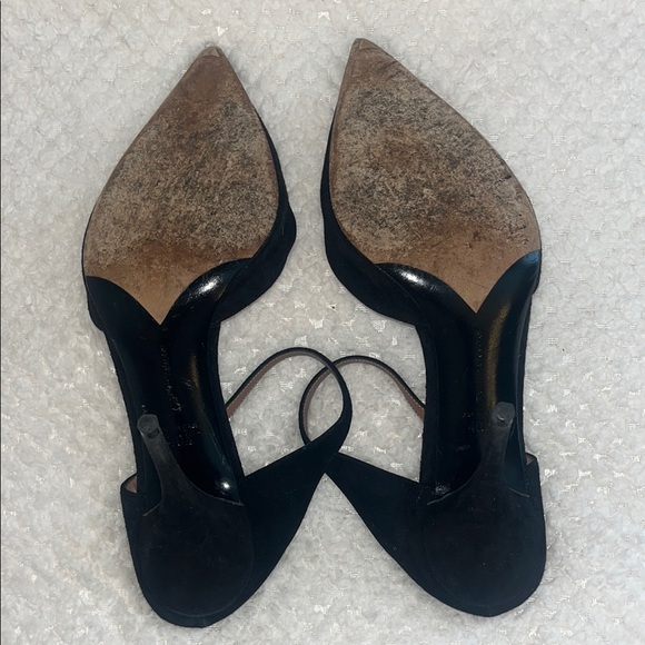 Tabitha Simmons Heels Allie Mule Black Suede Heels Closed Toe Size 40.5 US 10.5 - Picture 7 of 9